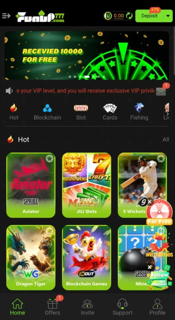 FUNUP777 Game interface screemshot image