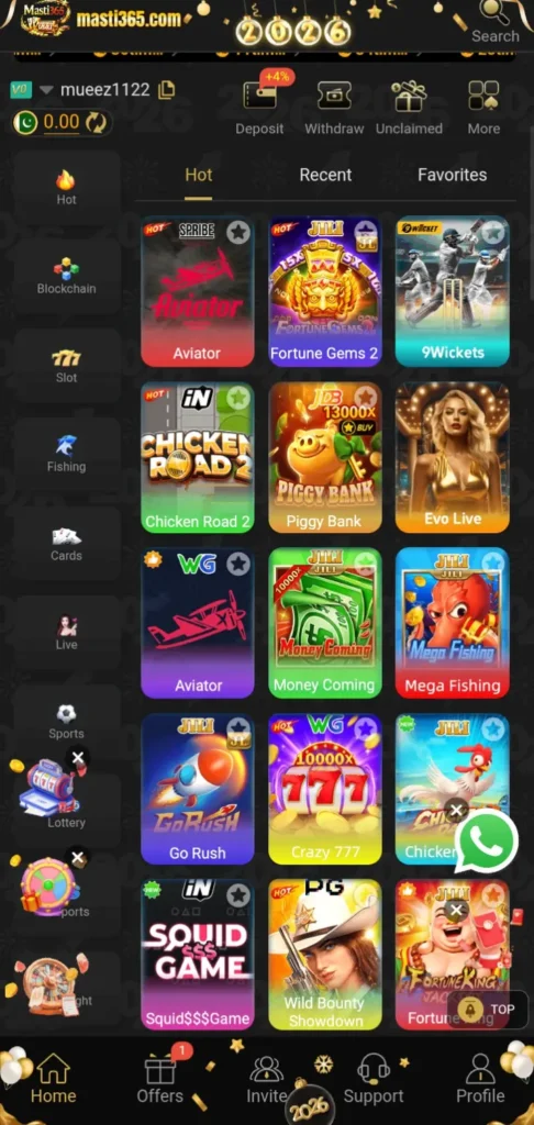 Masti365 Game Interface screenshot Image