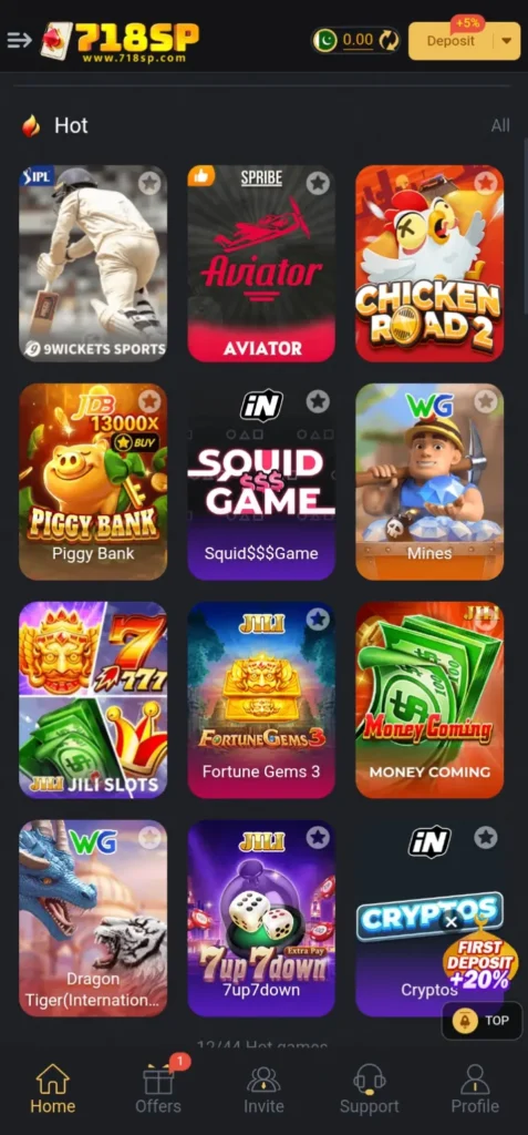 718 Game Dashboard Image