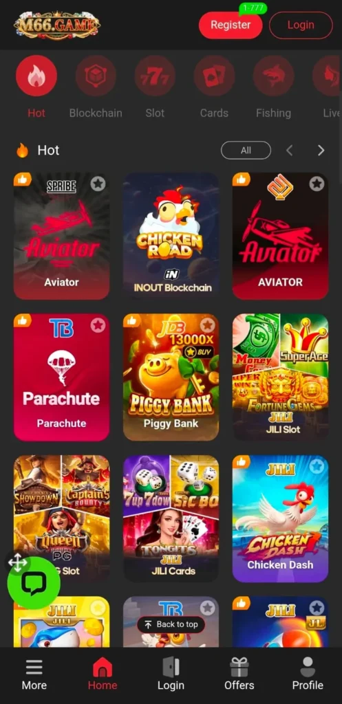 M66 Game interface screenshot image.