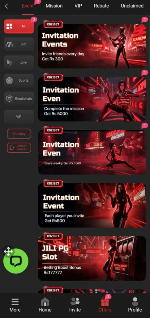 X92BET Game Dashboard Image