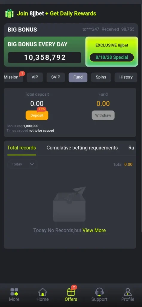 8JJBET Game Dashboard Image
