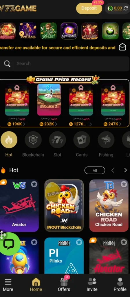 V777 Game Dashboard Image