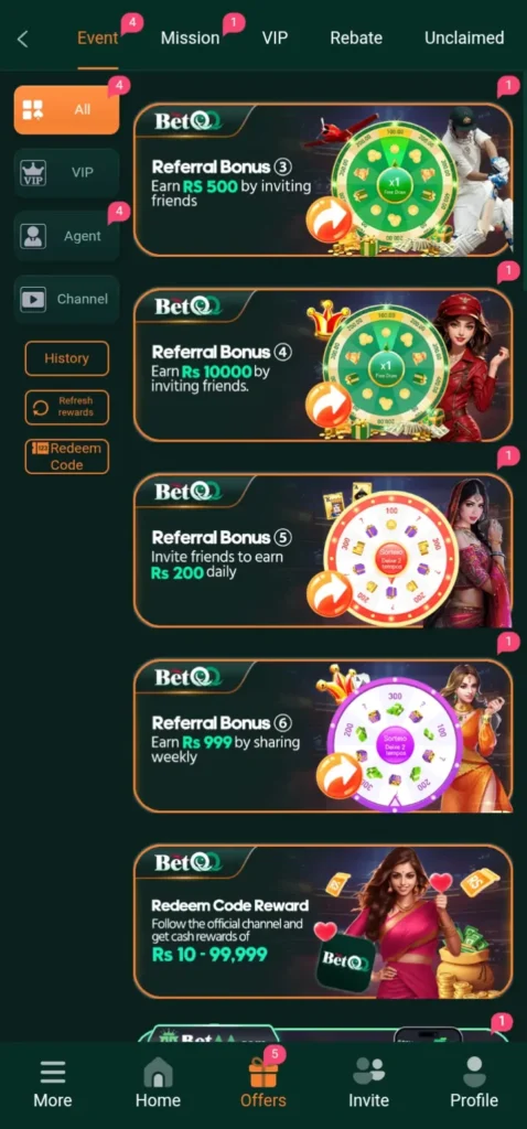BET QQ Game Dashboard Image