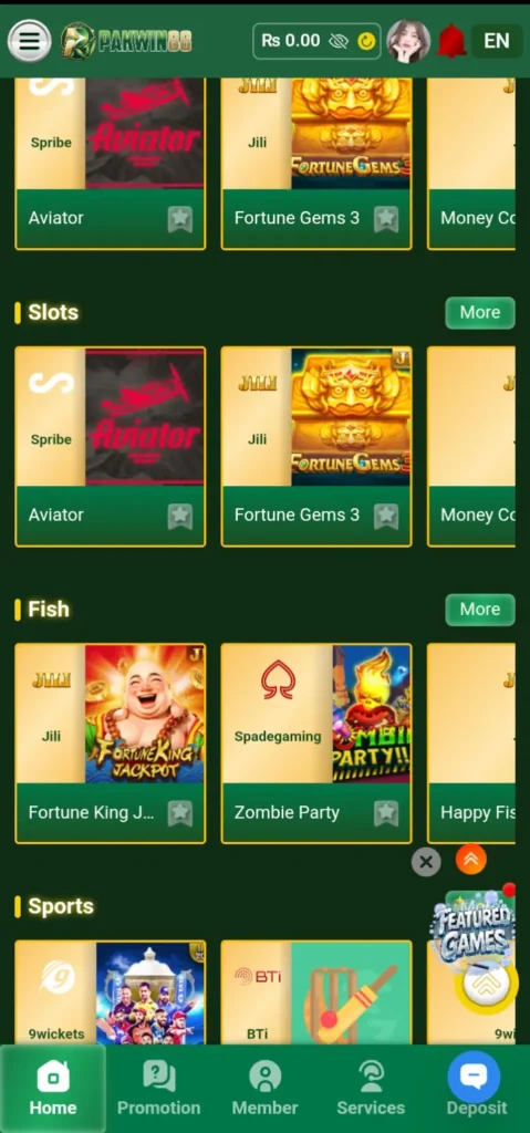 PKRBET Game Dashboard Image